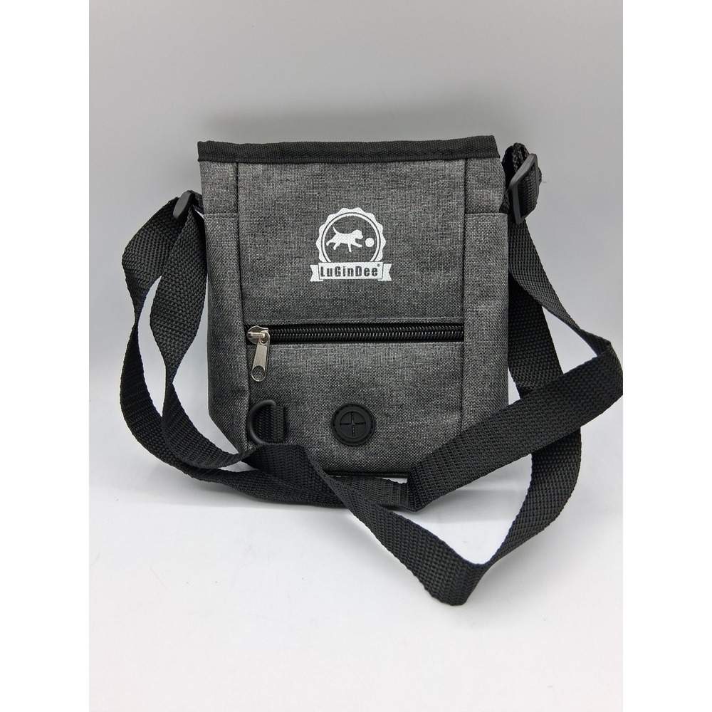 Lugindee Dog Training Pouch Grey Hiking Travel Treat Bag with Belt Clip 7x1x6